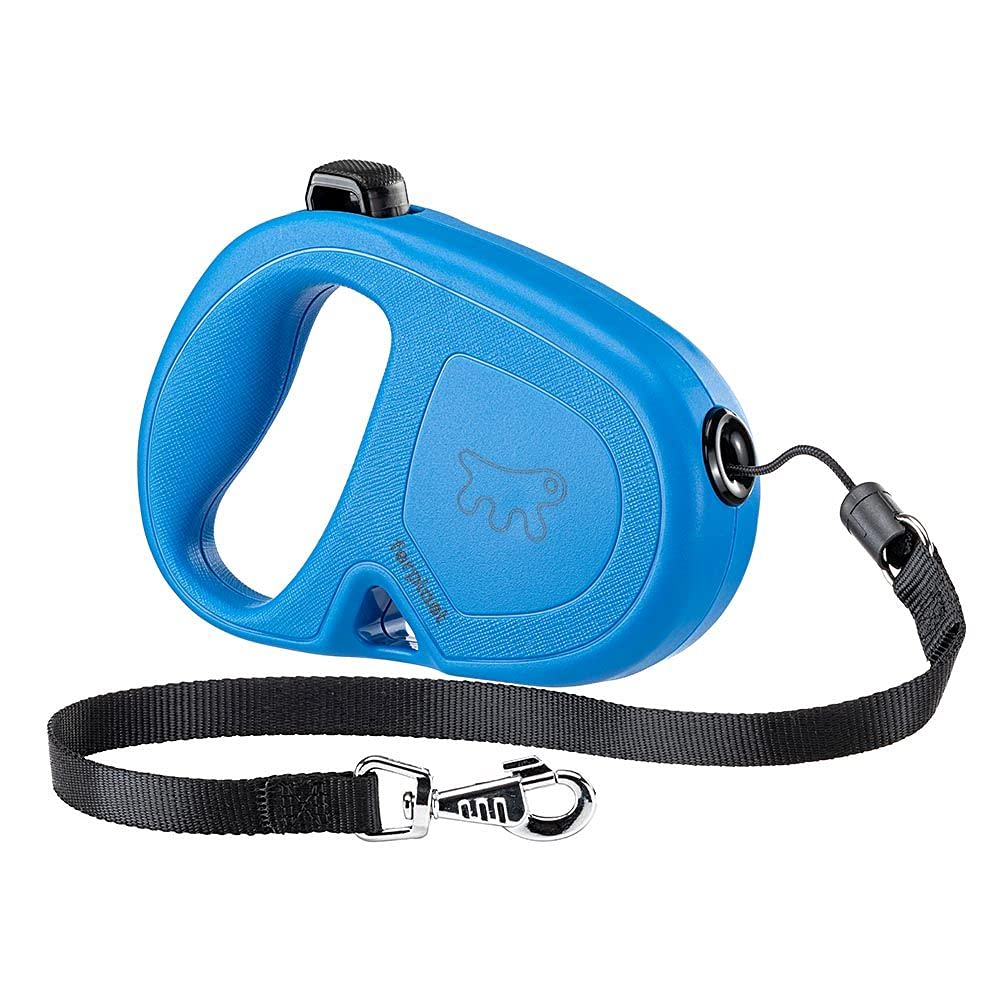 Ferplast Flippy One Retractable Dog Lead, Lead for Medium Dogs up to 20 kg, Max 5 m Extendable Cord, Single Button to Lock and Unlock, Light Blue - Image 1