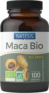 Maca des Andes Bio Natésis – BOOST Concentration, Énergie et Moral - Haut Dosage 2000 mg pour 4 comprimés – Complément Alimentaire de Haute Qualité - 100 comprimés - Image 1