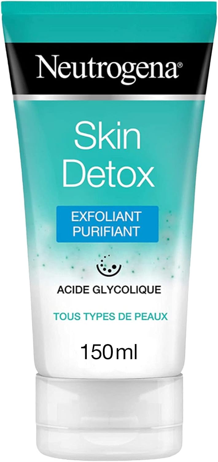 Neutrogena – Exfoliant Purifiant Skin Detox (tube de 150 ml) – Gel nettoyant pour tous types de peaux à l'acide glycolique – Soin visage anti-toxines et traces de pollution pour un teint éclatant - Image 1