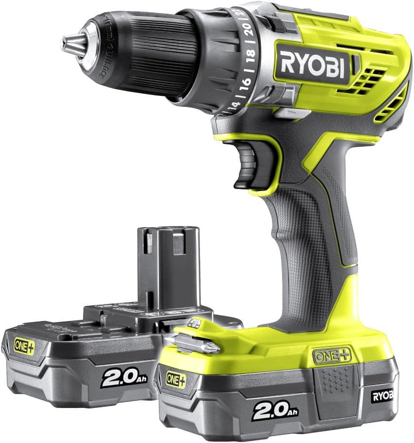 Perceuse-visseuse RYOBI - R18DD3-220S - 18V One+ - 2 batteries 2.0Ah - chargeur rapide - Image 1