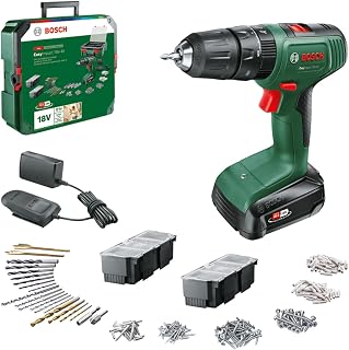 Bosch Perceuse-Visseuse À Percussion Sans Fil - Easyimpact 18V-40 (Vissage, Perçage Dans Le Bois, Métal Ou Plastique ; Perçage Avec Percussion Dans La Maçonnerie ; 241 Accessoires; 1 Bat 1.5 Ah) - Image 1