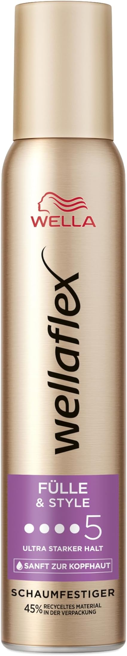 Wellaflex Fülle & Style Styling Mousse for Women, Ultra Strong Hold for Up to 24 Hours, for Full, Voluminous Hair, Gentle on the Scalp, Dermatologically Tested, Silicone-Free - Image 1