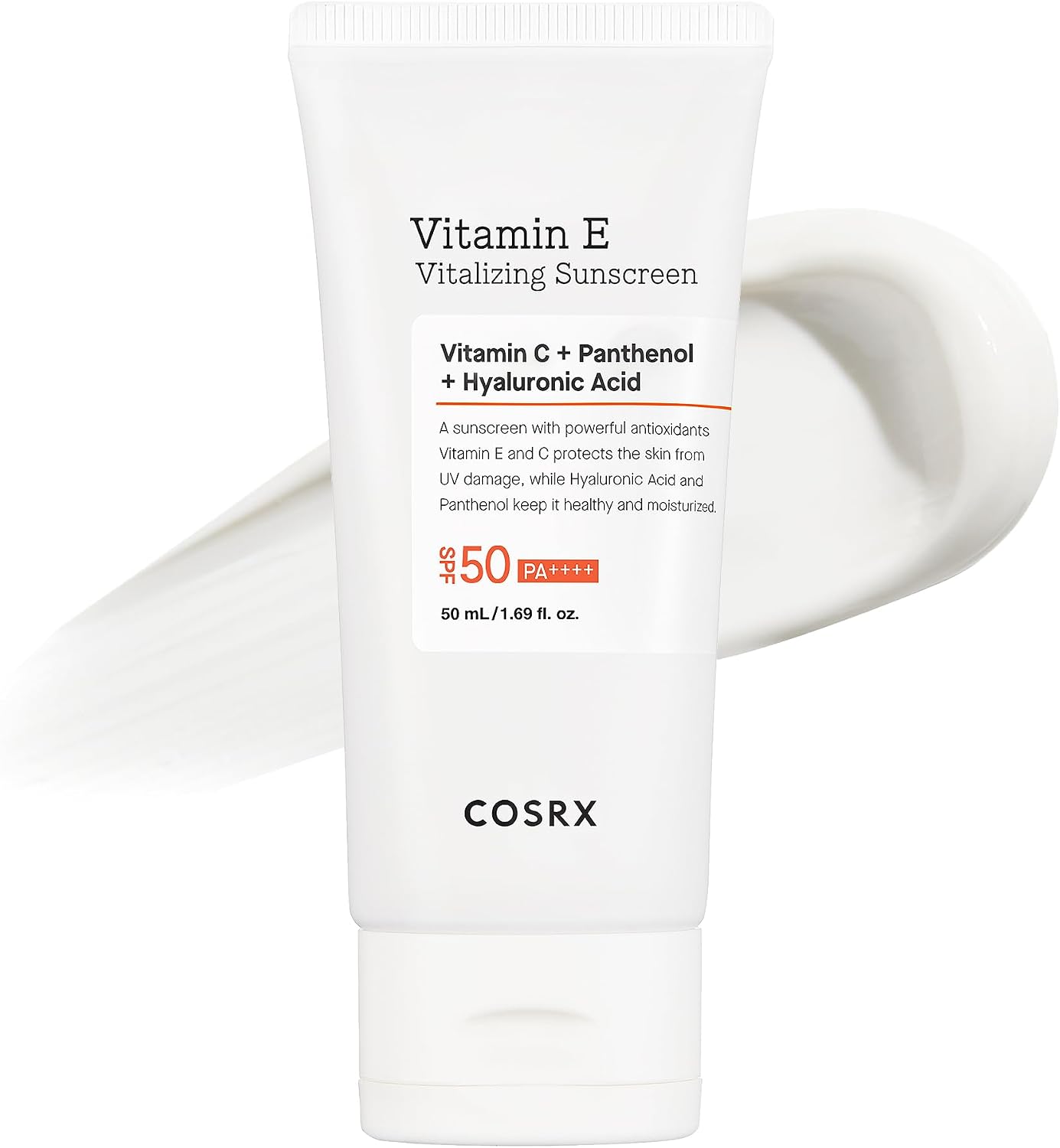 COSRX Vitamin E Vitalizing Creme Solaire Visage SPF 50, hydratant SPF, léger sous maquillage, essentiels de voyage, essentiels d'été, Crème solaire coréenne, skincare coreen,1,69 fl oz - Image 1
