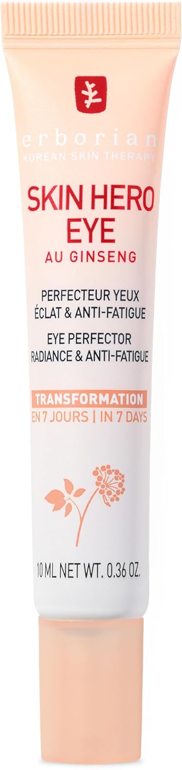 Erborian - Skin Hero Eye - Perfecteur Yeux Non Teinté + Soin Anti-Fatigue Anti-Cernes Revitalisant en 7 Jours - Texture Légère - Cosmétique Coréen - 10 ml - Image 1