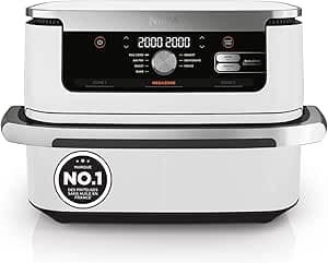 Ninja Foodi FlexDrawer Air Fryer, Dual Zone with Removable Divider, Large 10.4L Drawer, 7-in-1, Double Zone, Oil Free, Dishwasher Safe Nonstick Parts, White AF500EUWH