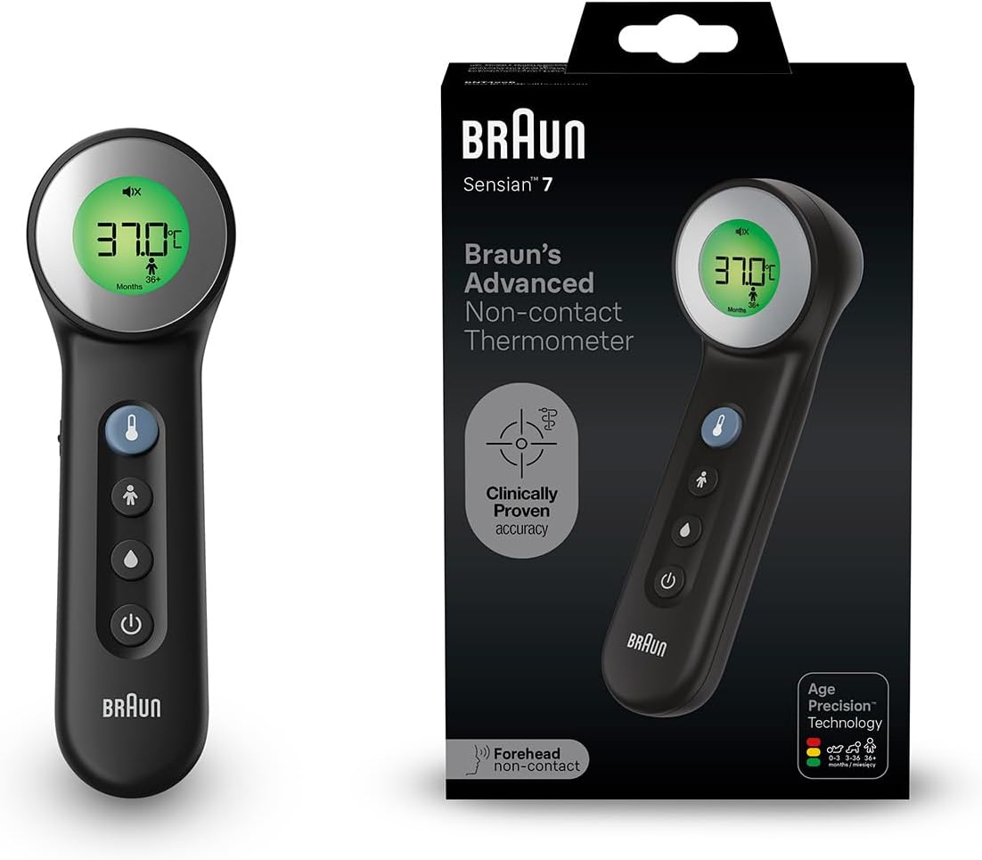 Braun Sensian 7 Non-Contact Forehead Thermometer | Age Precision Technology | 3-in-1 | Colour Coded Digital Display | Baby and Child Friendly | #1 Doctor Brand(1) | BNT400 - Image 1