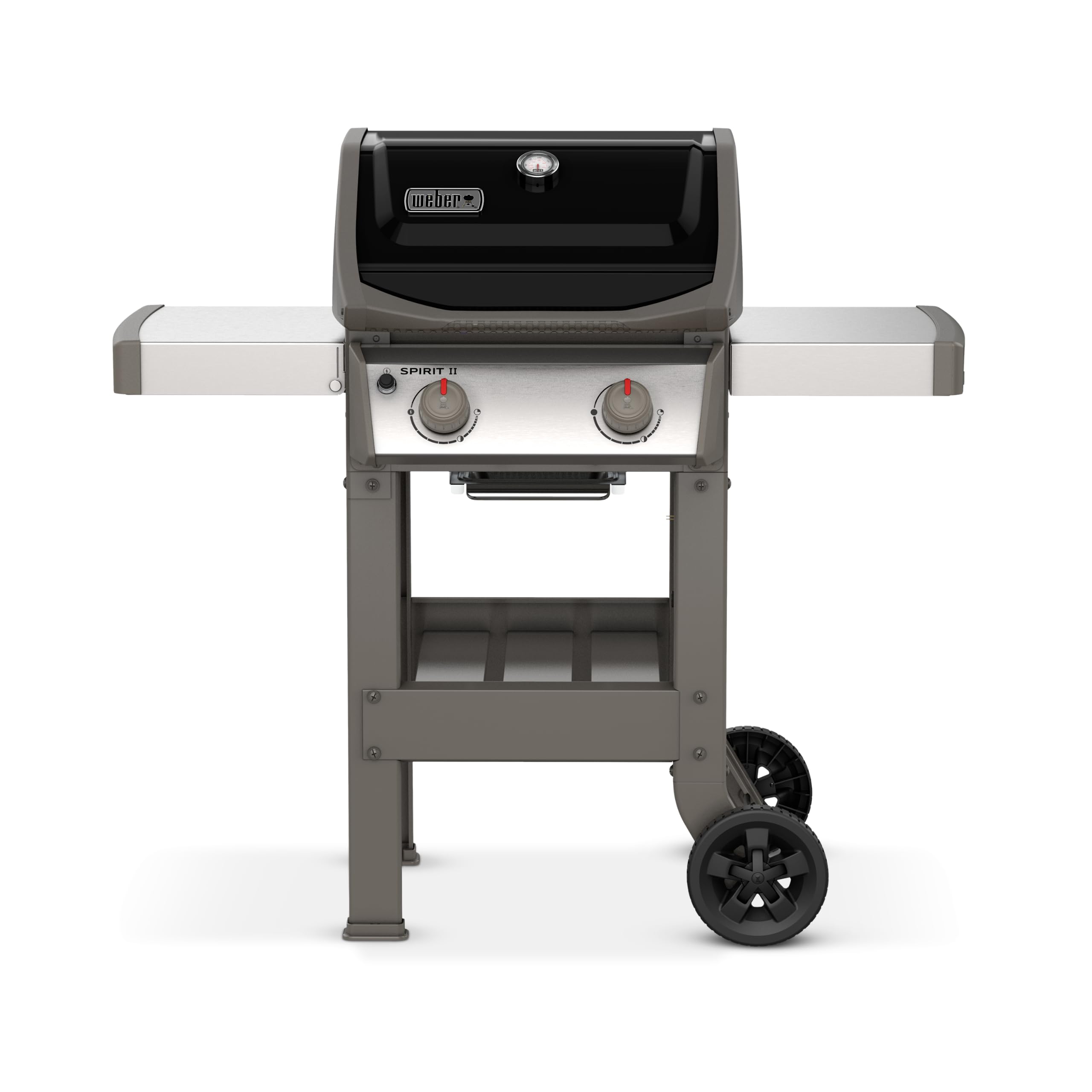 Weber Spirit II E-210/2 Burner Gas Grill, Gourmet BBQ System Grills, GS4 Powerful Cooking System, 51 x 46 cm Cooking Surface, Integrated Side Shelves, Black/Silver - Image 1