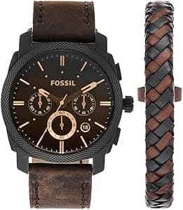 Fossil Montre Machine pour Homme, Mouvement chronographe à Quartz de 42mm avec Bracelet en Acier Inoxydable ou en Cuir