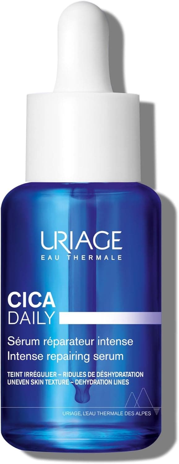 Uriage Bariederm-Cica Daily Sérum Réparateur - Acide Hyaluronique, Centella Asiatica, Prébiotique - Stimule la Réparation de la Peau - Unifie, Réequilibre le Microbiome - Non Parfumé & Non Comédogène