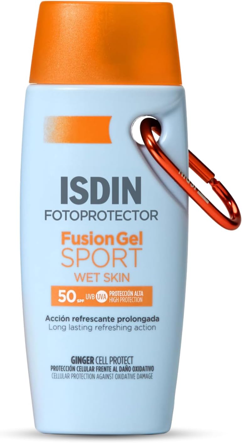ISDIN Fotoprotector Fusion Gel Sport Wet Skin SPF 50 (100 ml) | Body Sun Cream Ideal for Sports | Sweat Resistant | Refreshing and Ultra-Light - Image 1
