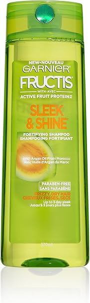Garnier Fructis Sleek & Shine Shampoo for Curly, Dry, Unruly Hair, 370 ml - Image 1