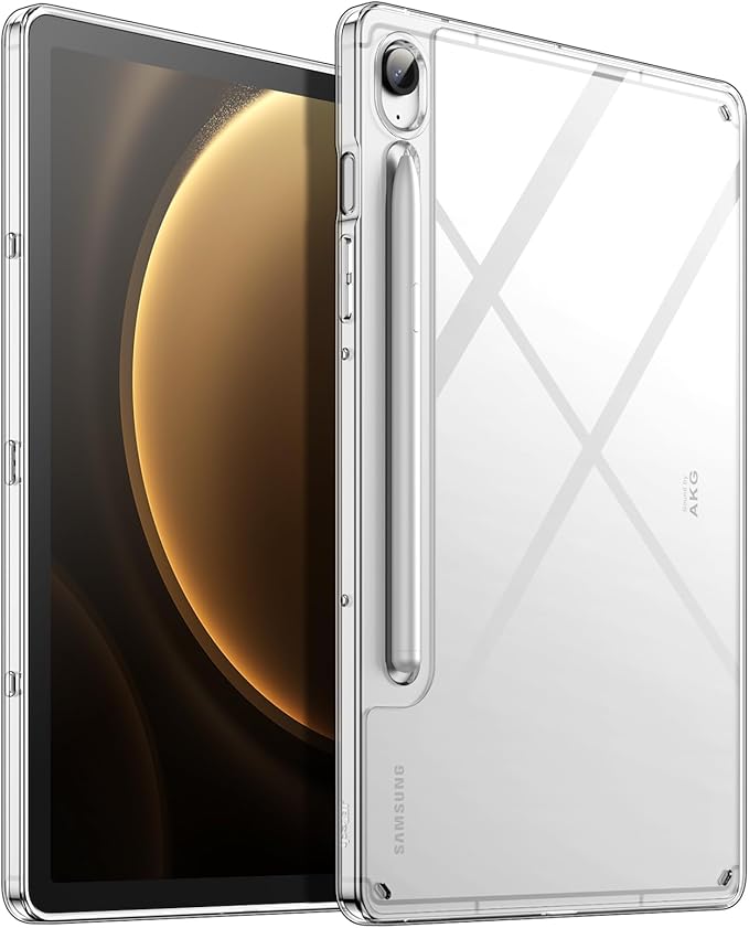 JETech Clear Case for Samsung Galaxy Tab S10 Lite/S10 FE/S9 FE 10.9 Inch, Slim Transparent Case with Hard PC and Soft TPU Back, Supports Wireless Charging S Pen (Transparent) - Image 1