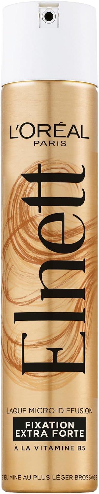 L'Oréal Paris - Extra Strong Fixing Lacquer - Long-lasting 72H Undetectable - Flexible hold without residues - New Formula - Enriched with Vitamin B5 - Elnett - 300 ml