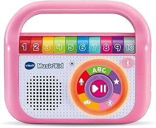 Music'Kid Rose, Children's Musical Walkman, Illuminated Bluetooth Speaker with Rhymes, Educational and Relaxing Songs, Voice Recorder, Gift for Children from 2 Years Old - Image 1
