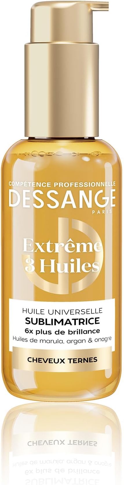 DESSANGE - Extreme Sublimating Universal Hair Oil 3 Oils - Formula Enriched With Marula, Argan & Evening Primrose Oils - Nourishes, Protects, Repairs - For Dull Hair - 110 ml - Image 1