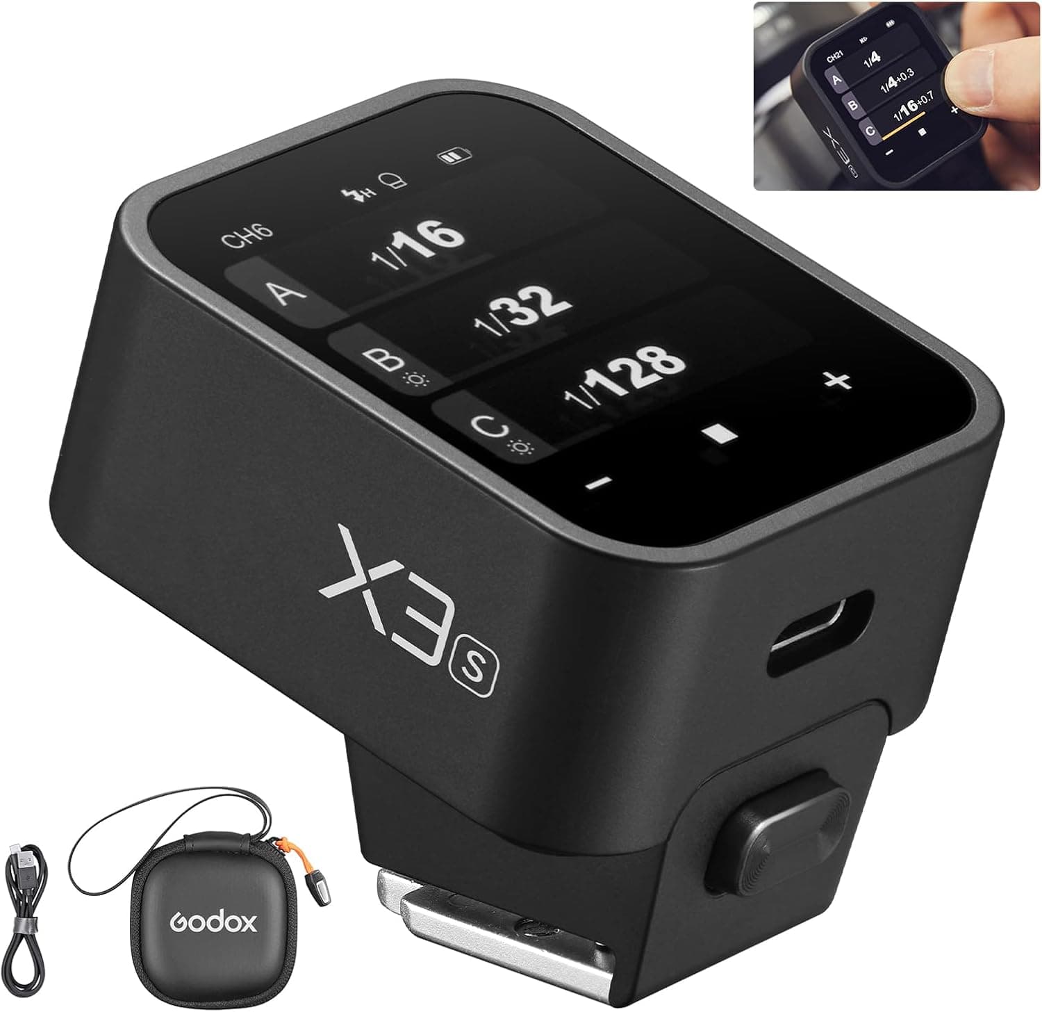 Godox X3-S X3S Wireless Flash Trigger Trigger for Sony OLED Device Wireless Function 1/8000S HSS TTL Tcm Battery Remote Camera Flash Trigger for Sony