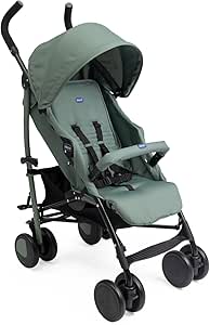 Chicco Echo Lite Baby Stroller, Lightweight 0 Months to 22 kg, Cane Stroller, 4-Way Adjustable Reclining Backrest, Spacious Seat, Double Brakes and Front Swivel Wheels, Green - Image 1