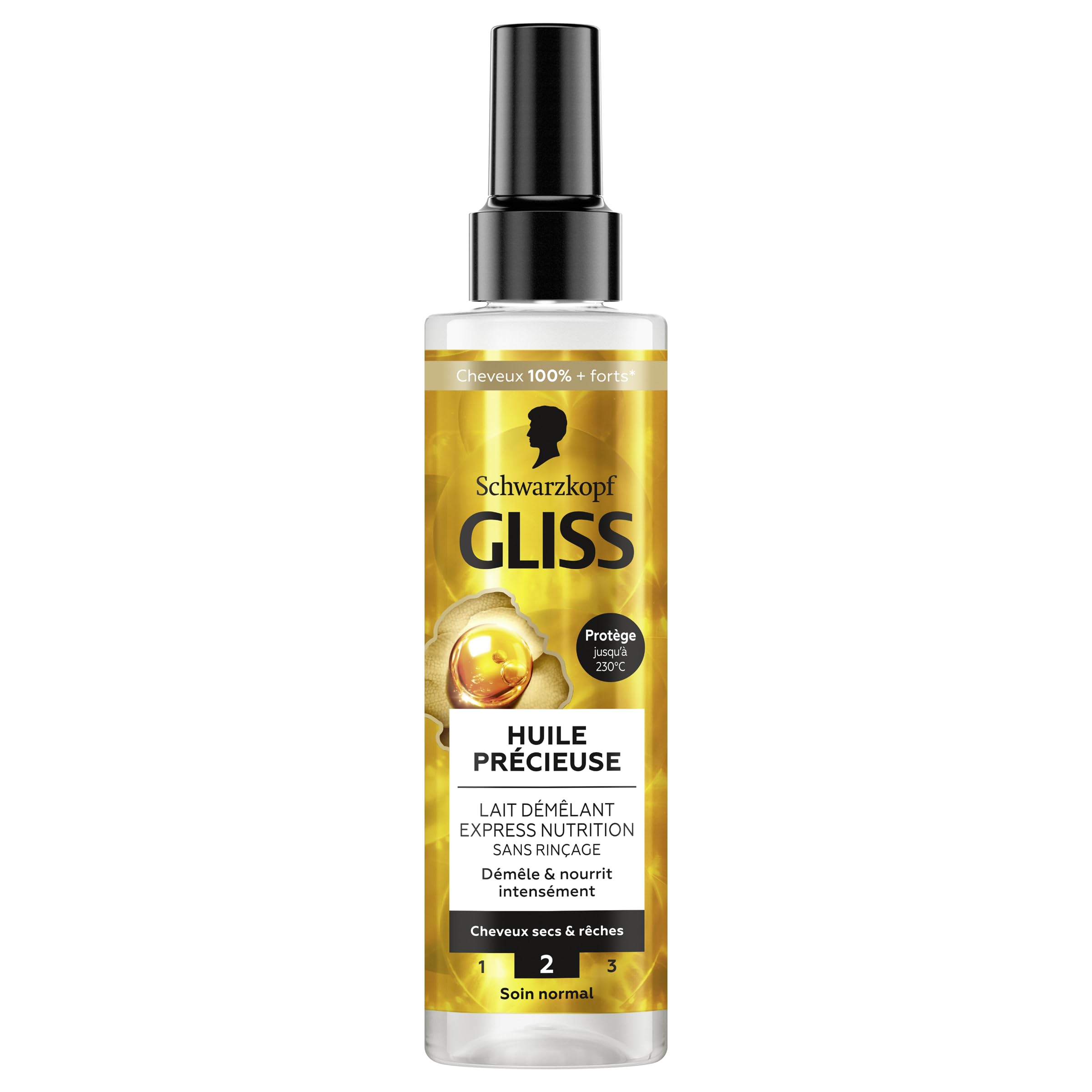 GLISS -Schwarzkopf - Express Detangling Milk - Precious Oil - Nutrition - Protects up to 230°C - Detangles & Intensely Nourishes - Dry & Ragged Hair - Normal Care - No Rinse - 200ml - Image 1