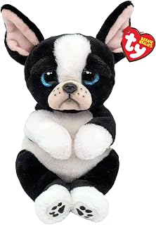 TY T43204 Beanie Bellies Tink The French Bulldog with Glitter Blue Eyes, Plush Animals with Soft Belly Original 30 cm - Image 1