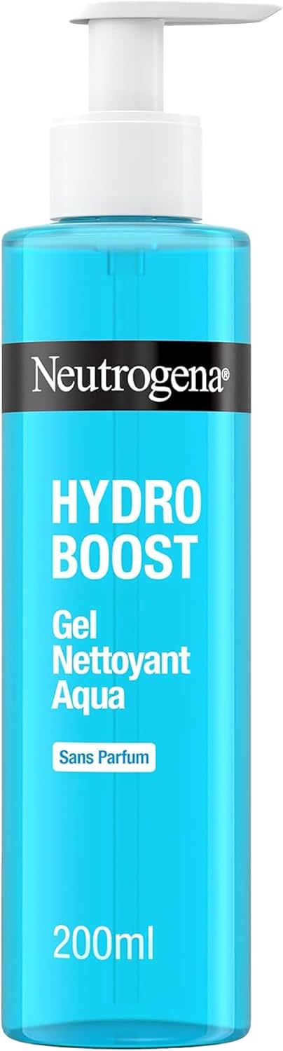 Neutrogena – Aqua-Gel Nettoyant Hydro Boost Sans Parfum (200 ml) – Soin visage hydratant à l’acide hyaluronique et glycérine – Nettoyant visage doux pour la peau et sans parfum - Image 1
