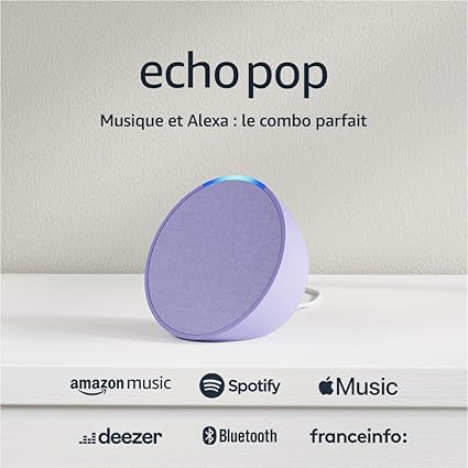 Echo Pop (Newest gen) | Full sound compact Wi-Fi and Bluetooth smart speaker with Alexa | Lavender Bloom - Image 1