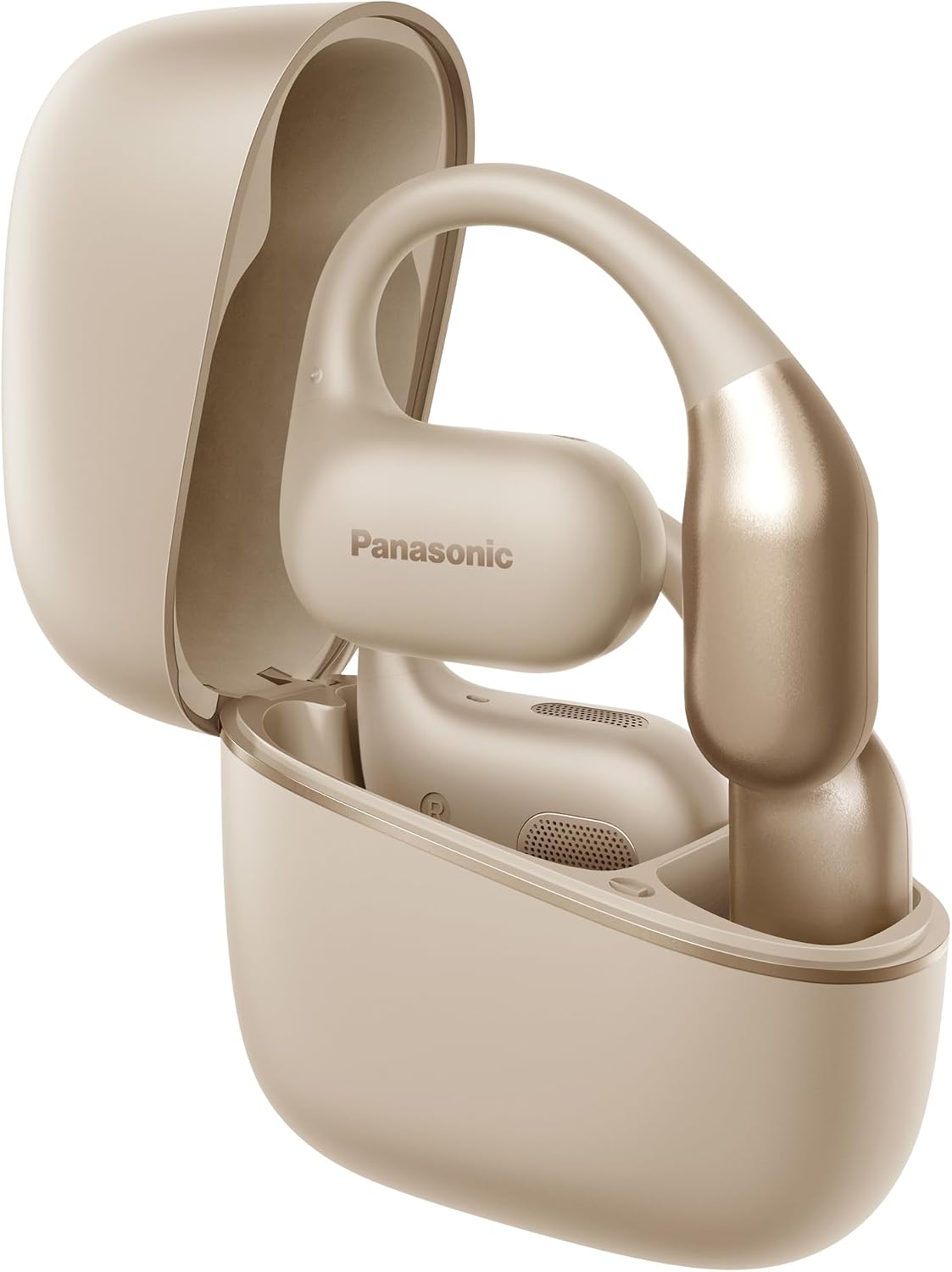 Panasonic RB-F10DE-C Écouteurs Oreilles Libres sans Fil, Écouteurs Bluetooth avec Microphone ENC, 25 Heures d'Autonomie, Bluetooth 5.4, IPX4, Commandes Tactiles, Beige - Image 1