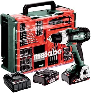 Metabo BS 614051710 Cordless Drill Driver 18 L with Battery and Plastic Case (2 x LiPower 18 V 2 Ah Batteries, Drill Diameter 13 mm/36 mm, Weight 1.6 kg) - Image 1
