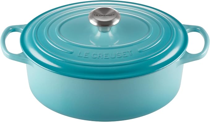 Le Creuset Signature Enamelled Cast Iron Casserole Dish with Lid, 29 cm, Oval, 4.7 L, 4.7 kg, Caribbean Blue, 21178294082430 - Image 1