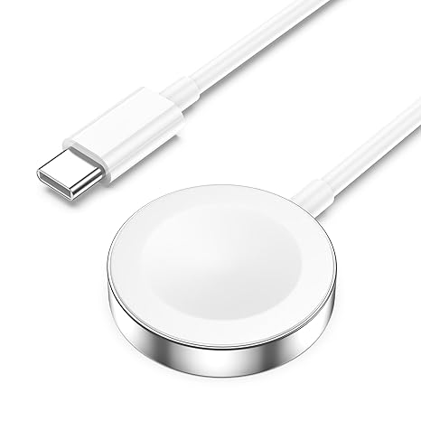 Charger for Apple Watch, 1M Magnetic USB C Charging Dock, Portability Quick Charging Station for Watch, Compatible with Apple Watch Series/SE/11/10/9/8/7/6/5/4/3/2/Ultra - White - Image 1