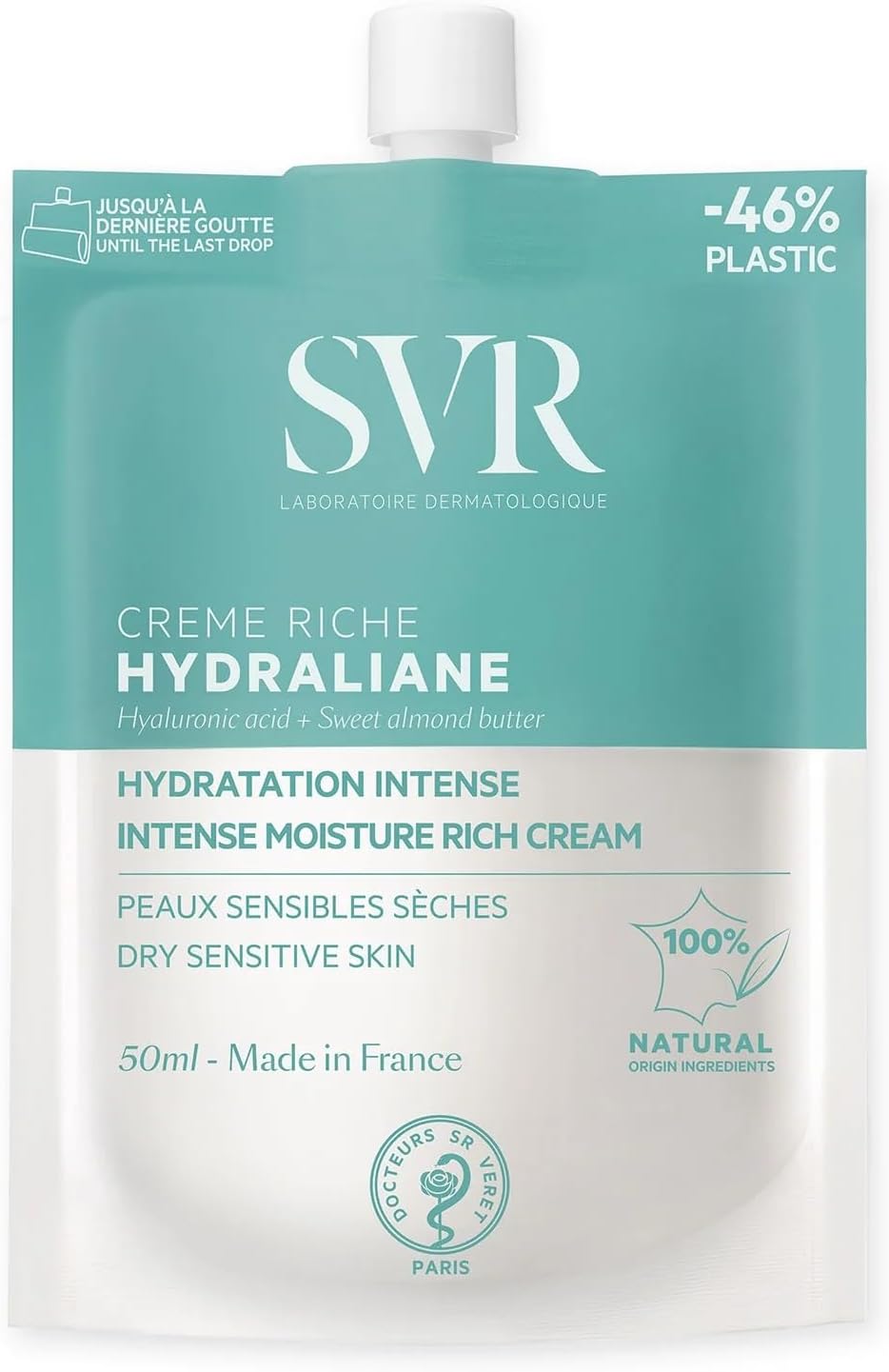 SVR – Hydraliane Crème Riche – Hydratation intense 24h – Nourrit, apaise et protège – Pour peaux sèches à très sèches, même sensibles – Acide hyaluronique, beurre de karité – 50 ml - Image 1