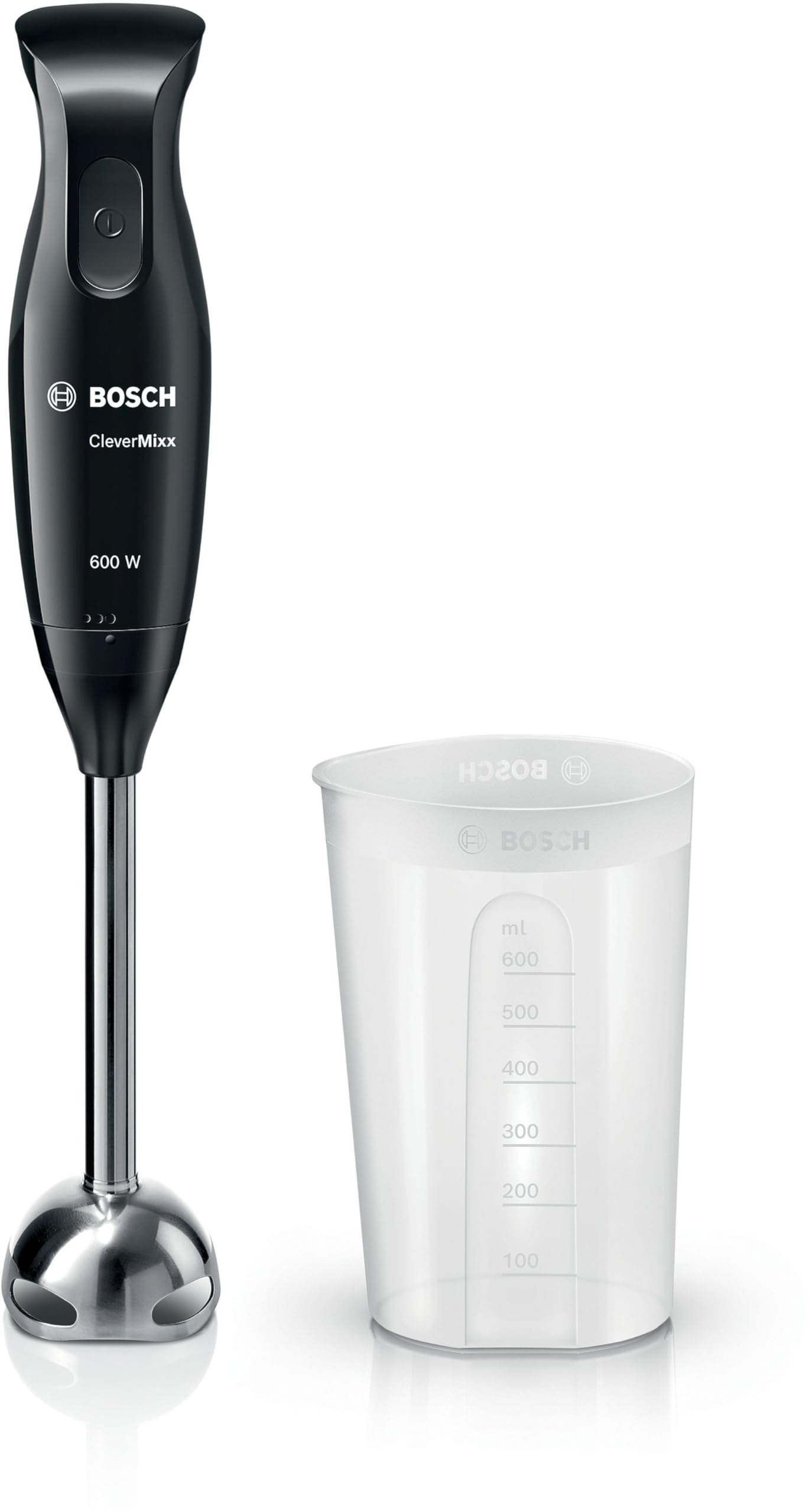 Bosch MSM2610B CleverMixx Hand Blender with 4 Blades Black/Grey 600 W Blender + Única Chopper Black - Image 1