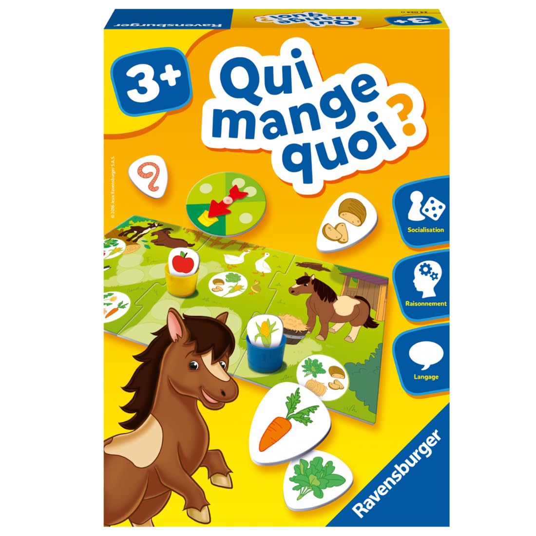 Ravensburger - Educational Game - Who Eats What? - Animal Discovery - Logic Association - Language Development - 1 to 4 Players, Ages 3 and up - 24034 - Image 1