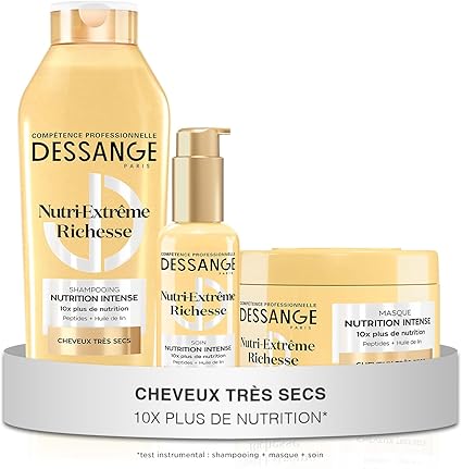 DESSANGE - Nutri-Extreme Rich Intense Nutrition Hair Routine - Shampoo 280ml + Mask 280ml + Leave-In Care 110ml - Nourishes Fiber, Lengths & Ends - Very Dry Hair - Image 1