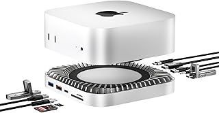 Station d'accueil Mac Mini M4 (2024) - Support en aluminium avec hub HDMI et boîtier SSD M.2 - HDMI 4K60Hz 10G USB-C, 2 ports USB-A 5G, SD/TF, audio, port de charge pour Mac Mini M4/M4 Pro - Image 1