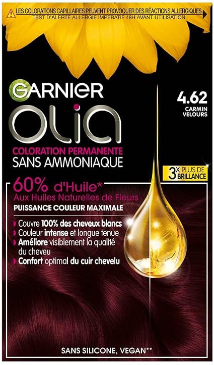 Garnier Olia Permanent Hair Colour - Ammonia-Free - Natural Flower Oils - Carmine Velvet (4.62) - Image 1