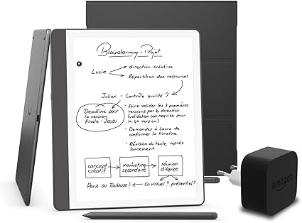 Kindle Scribe (version 2024) 32 GB, une couverture à base de plantes Amazon et un adaptateur secteur Amazon Powerfast 9 W - Image 1