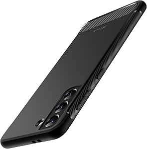 JETech Slim Case for Samsung Galaxy S21 5G 6.2 Inch, Ultra Thin Shockproof Phone Case Cover with Carbon Fibre Design (Black) - Image 1