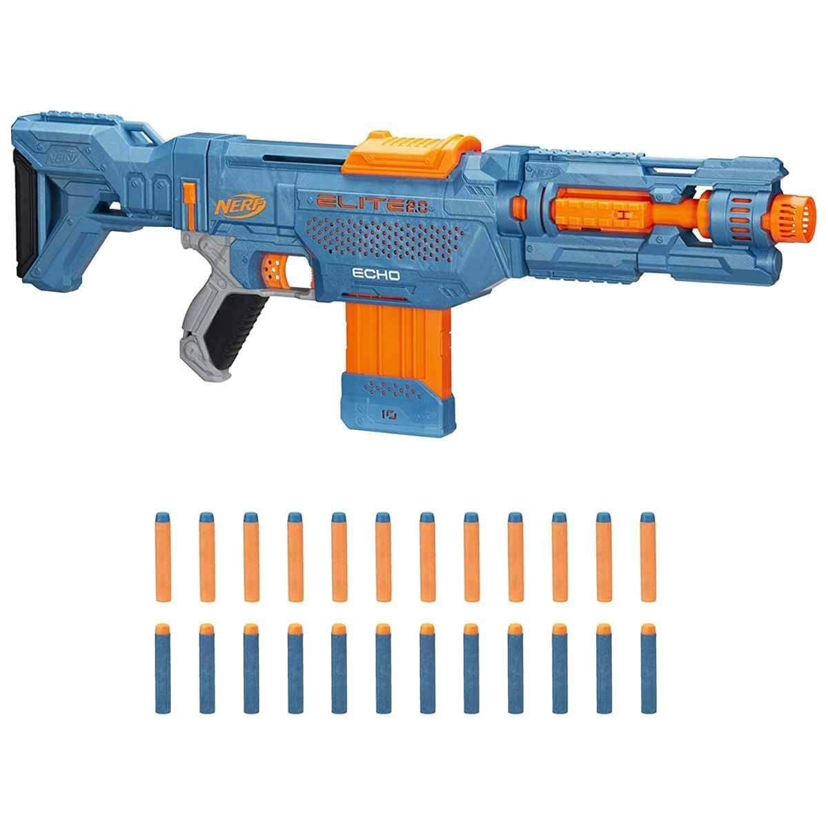 Nerf Elite 2.0 Echo CS-10 Blaster - 24 Official Nerf Darts, 10-Dart Clip, Removable Stock and Barrel Extension, 4 Tactical Rails, Multicolor, 2.6" x 27" x 12.5" - Image 1