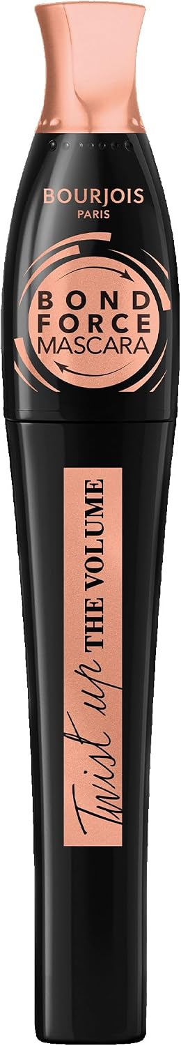 Bourjois Twist Up The Volume Bond Force, Noir, Mascara, Apporte instantanément volume et longueur, Cils plus épais et plus forts, Brosse 2-en-1 transformable, 8 ml - Image 1