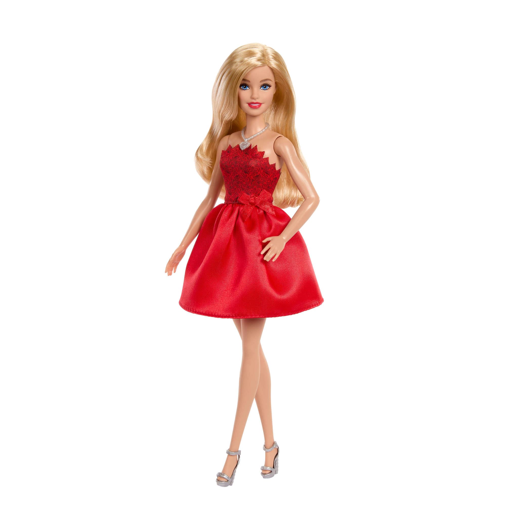 Barbie Mattel 80th Birthday Blonde Doll with Red Dress, Silver Shoes and Necklace, Collectible Toy, JGD25 - Image 1
