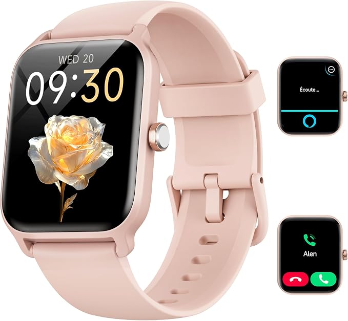 Women's Smart Watch for Samsung, iPhone, Android, 1.91 Inch Women's Smart Watch with Bluetooth Call, AI Voice, Built-in Alexa, Smartwatch Monitor SpO2, Sleep, Pedometer, Calories, IP68-Pink - Image 1