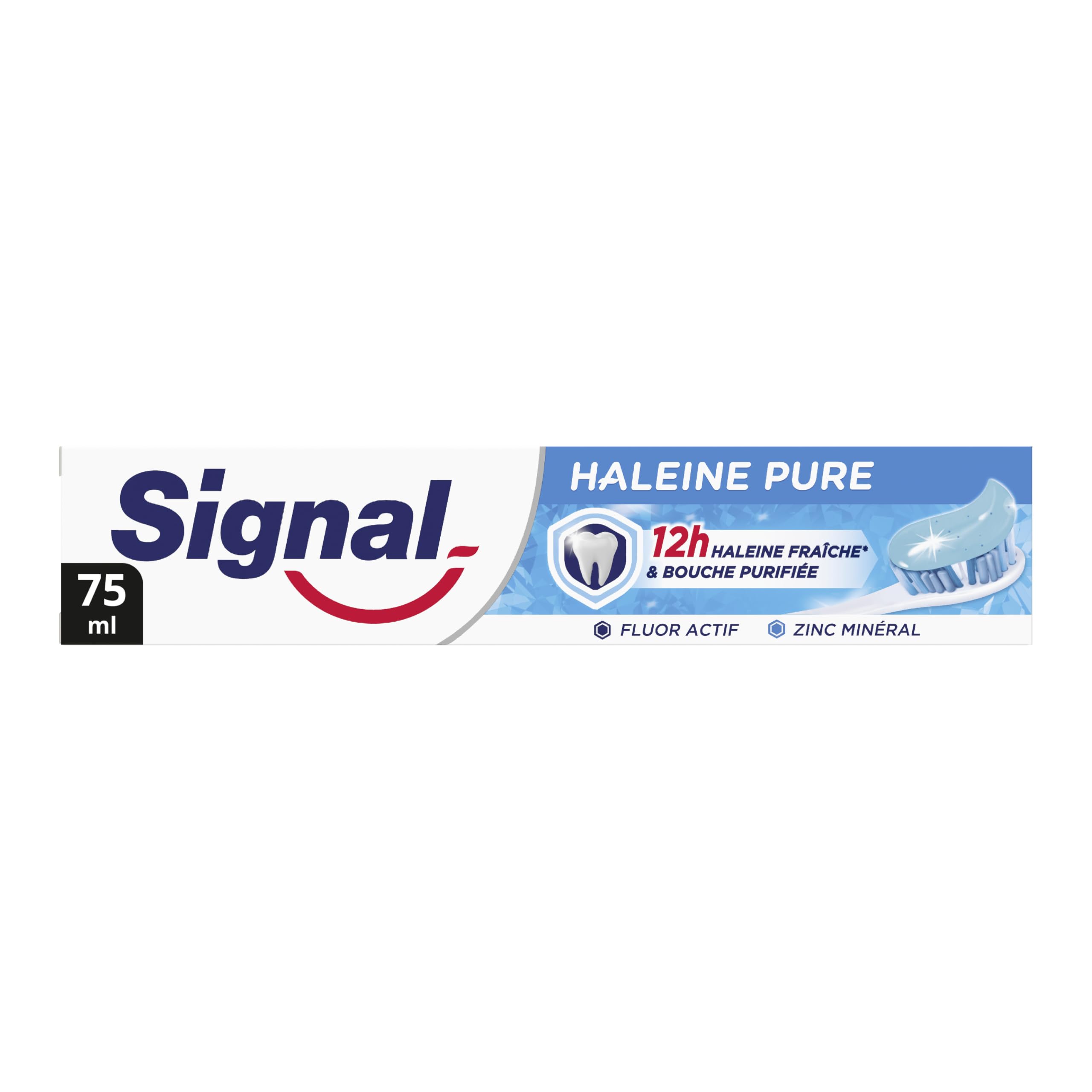 Signal - Pure breath toothpaste - 12h fresh breath - Purified mouth - 95% ingredients of natural origin - 75 ml - Image 1
