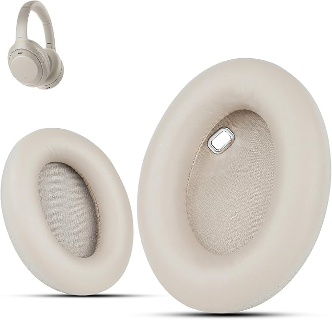 Krone Kalpasmos -Professional Replacement Ear Pads for Sony WH-1000XM4 Noise Cancelling Supra-Ear Headphones, Soft Protein Leather and Insulation Foam (Gold) - Image 1