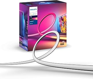 Philips Hue Lightstrip Play Gradient pour TV 55 pouces, Bande ambilight pour synchronisation de la lumière avec l'écran, Bande led compatible avec Alexa, Google Assistant et Apple Homekit - Image 1