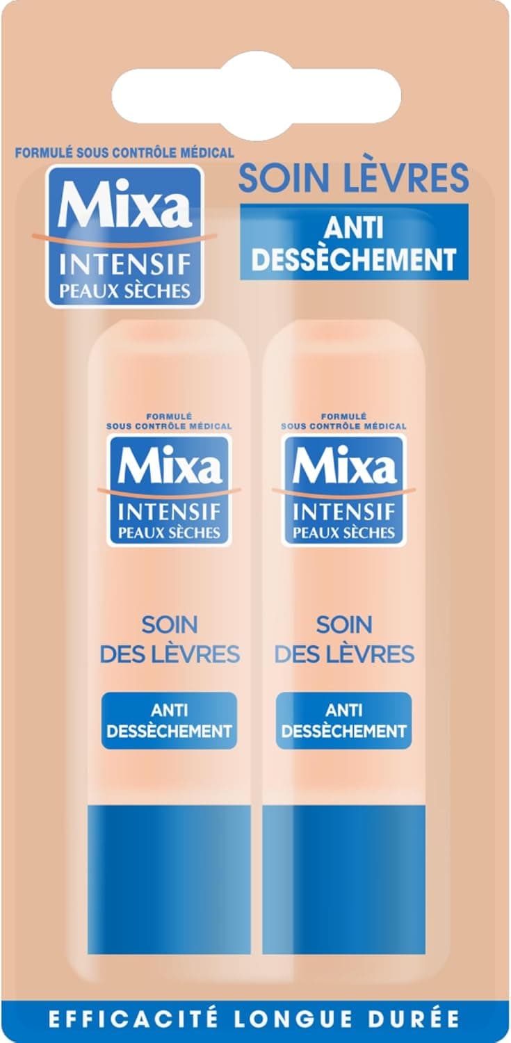 Mixa Intensif Peaux Sèches - Soin des Lèvres Antidessèchement x2 - 4.7 ml