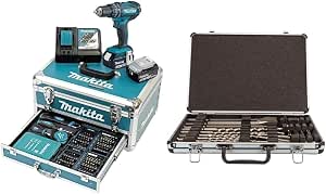 MAKITA DHP482RFX9 Impact Drill 18V LXT (2 x 3.0 Ah) with Accessories - MAKITA DHP482RFX9 & Box of 12 Drill Bits and 5 Chisel Tools SDS-PLUS MAKITA - D-42444 - Image 1