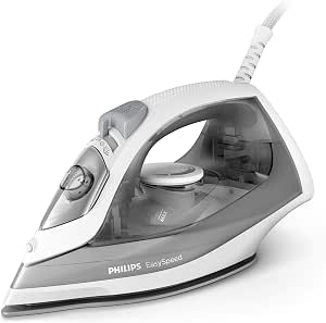 Philips EasySpeed Iron - Steam Iron Power 2000 W, Pressing Effect 100 g, Continuous Steam Flow 15 g/min, Anti-Scratch Ceramic Sole, 220 ml Tank, Grey/White (GC1751/80) - Image 1