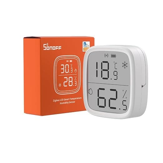 SONOFF SNZB-02D Mini ZigBee Smart Temperature Humidity Sensor Indoor Thermometer Hygrometer LCD Display 5S Update Compatible with Alexa/Google Home/Home Assistant