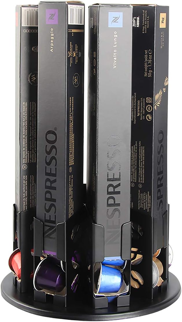 FlagShip Nespresso Capsule Holder - Nespresso Coffee Capsule Storage Carousel - Small Holder for 80 Original Pods - Image 1