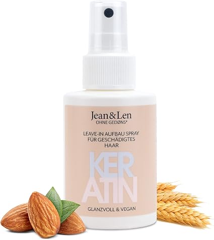Jean & Len Rinseless Restructuring Spray for Damaged Hair, with Phytokeratin Elements and Plant Proteins, Restores Hair Shine, Parabens and Silicones, 100 ml - Image 1